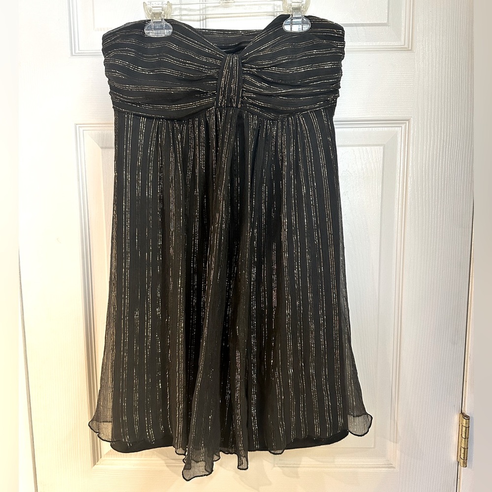 Express holiday dress size 8 black with gold pinstripes